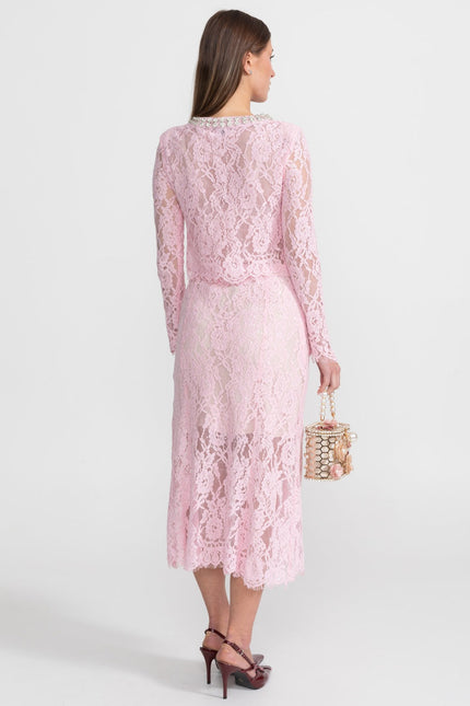Cecilia - Lace Co-ord Set with Embellished Collar and Buttons