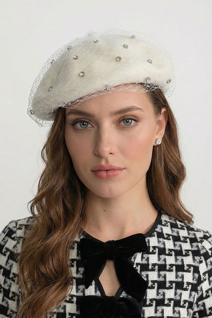 Amarante - Velvet Bow Tweed Mini Dress With Check Pattern