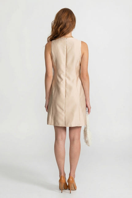 Angelica - Mini Dress with Lace Bib Accents