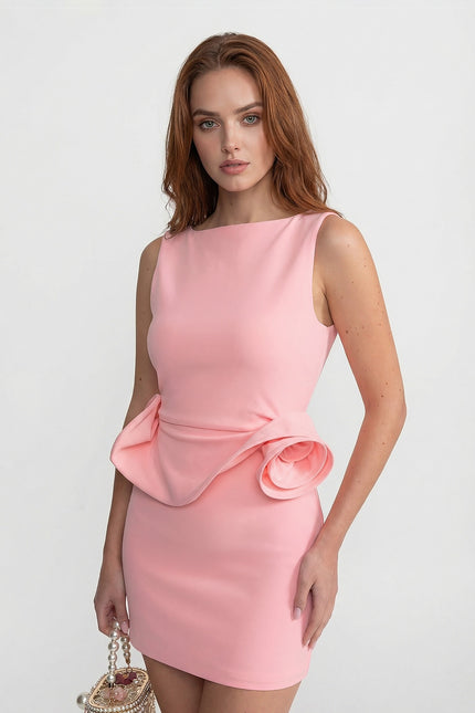 Apolline - Mini Dress with Sculptural Peplum Detail