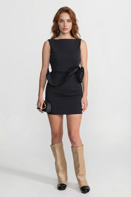 Apolline - Mini Dress with Sculptural Peplum Detail