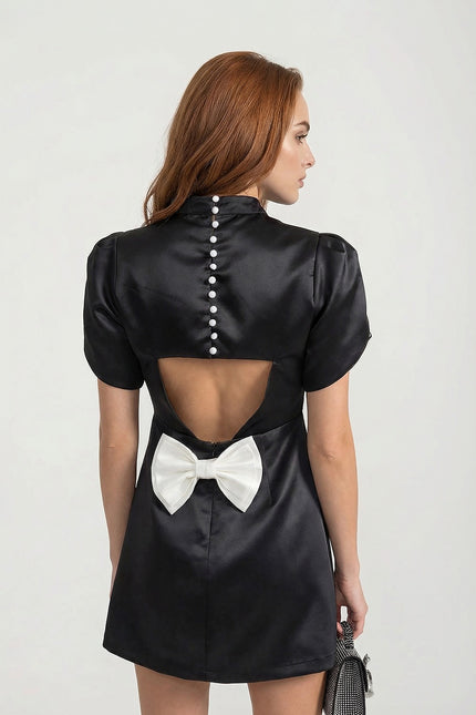 Béatrice - Mini Dress with Back Cutout and Bow