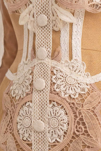 Bria - Elegant Silhouette Dress Featuring Intricate Layered Lace Accents