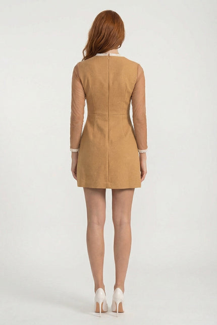 Bria - Elegant Silhouette Dress Featuring Intricate Layered Lace Accents