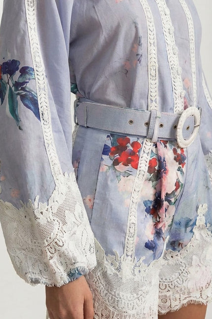 Calyra - Floral Co-Ord with Lace and Belt