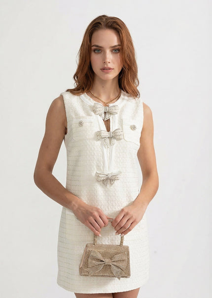 Céline - Sleeveless Dress with Metal Bow Detail