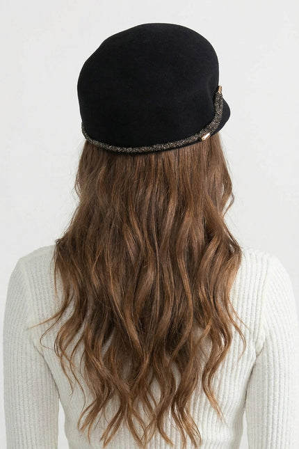 Clotilde - Short Brim Hat with Wrapped Detail