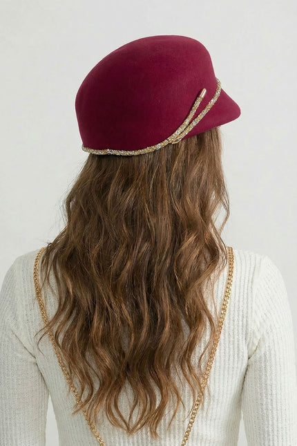 Clotilde - Short Brim Hat with Wrapped Detail