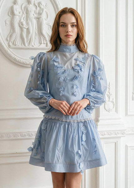 Églantine - Floral Co-Ord Set with Lace-Trim Detailing