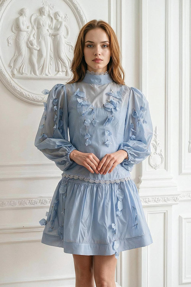 Églantine - Floral Co-Ord Set with Lace-Trim Detailing