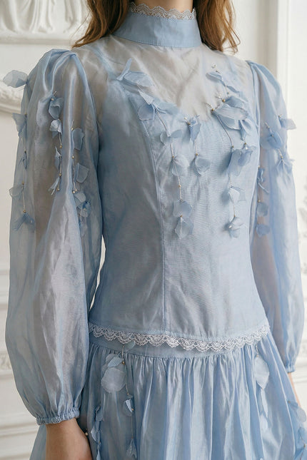 Églantine - Floral Co-Ord Set with Lace-Trim Detailing