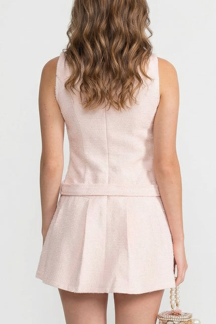 Élodie - Crystal-Embellished Tweed Mini Dress with Belt