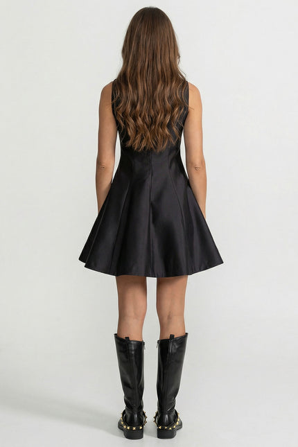 Emma – Mini Dress with Lace Bib Detail