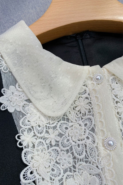 Emma – Mini Dress with Lace Bib Detail