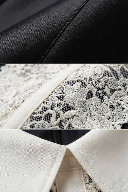 Emma – Mini Dress with Lace Bib Detail