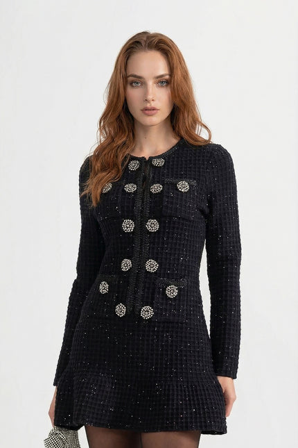 Estelle - Elegant Long-Sleeve Knit Dress