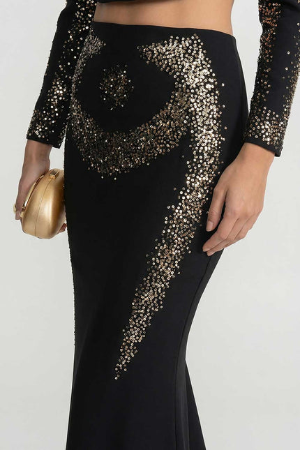 Eva - Embellished Co-Ord Set with Silver and Gold Sequins