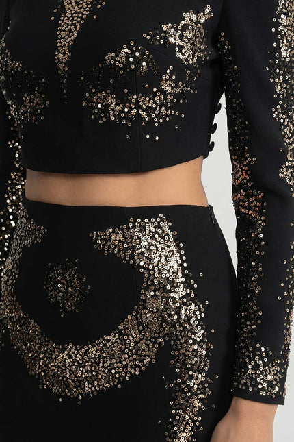 Eva - Embellished Co-Ord Set with Silver and Gold Sequins