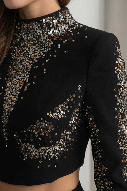 Eva - Embellished Co-Ord Set with Silver and Gold Sequins