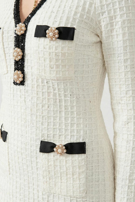 Eveline - Textured Pattern Knit Dress