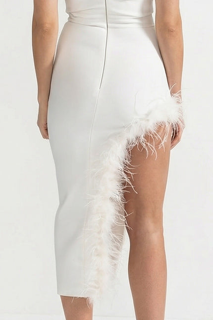 Gabriela - Mini Dress with Fitted Bodice and Silver Beading Accents