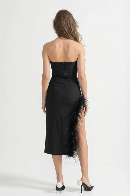 Gabriela - Mini Dress with Fitted Bodice and Silver Beading Accents