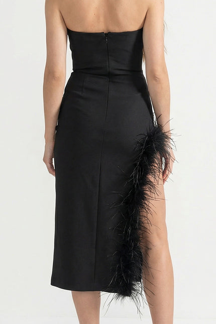 Gabriela - Mini Dress with Fitted Bodice and Silver Beading Accents