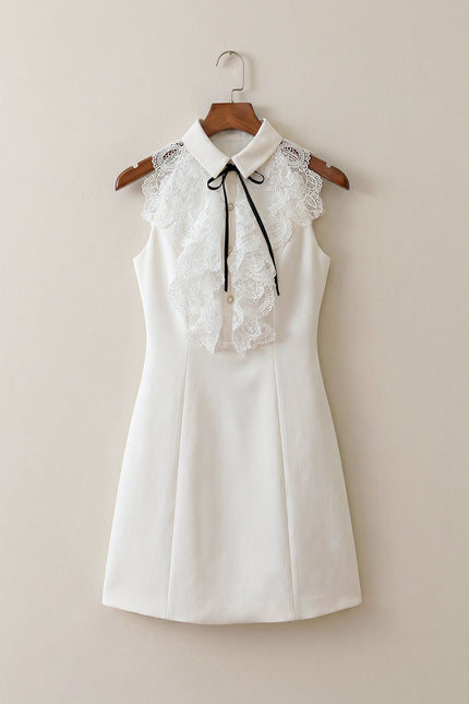 Gianna - Lace Bib Sleeveless A-Line Mini Dress