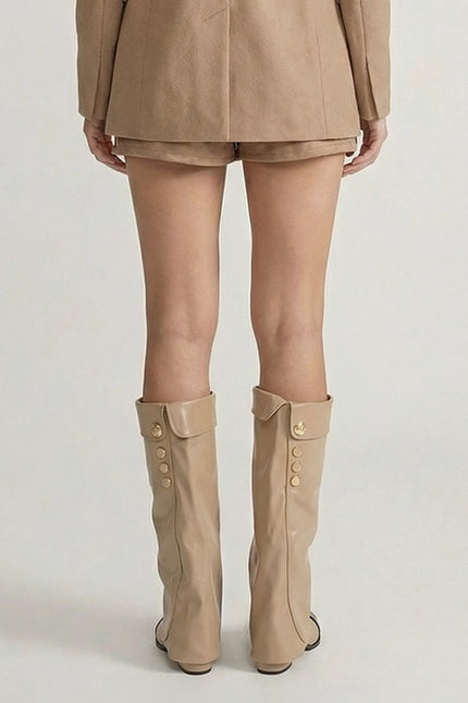 Ginevra – Folded Knee-High Boots with Cap Toe