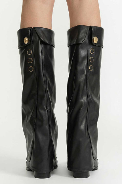 Ginevra – Folded Knee-High Boots with Cap Toe