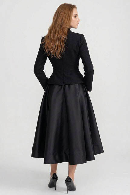 Isaline - Tailored Midi Dress with Ornate Jacket Overlay
