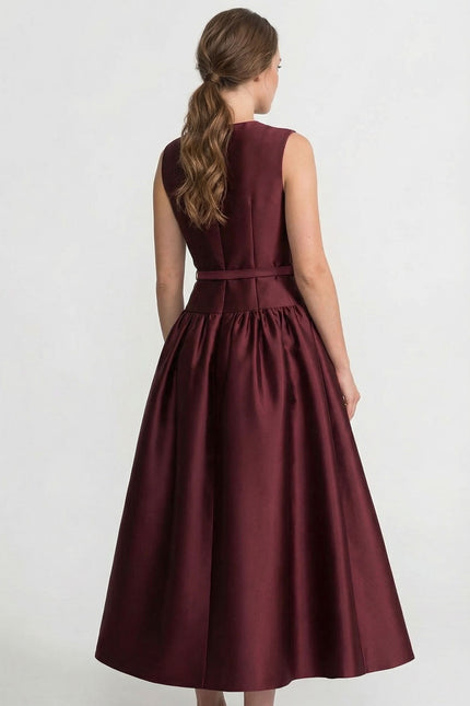 Jeanne - Sleeveless Midi Dress with Belt