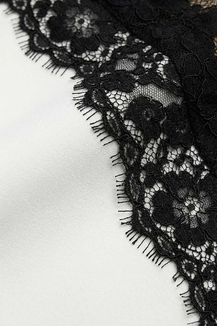Julia - Halter Maxi Dress with Contrast Lace Panels