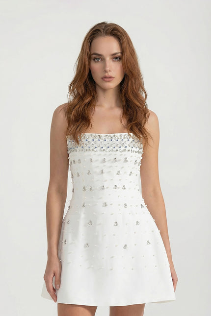 Laurence - Mini Dress with Crystal Embellishments