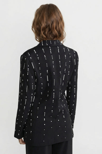 Marcella - Tailored Blazer with White Bead Detailing