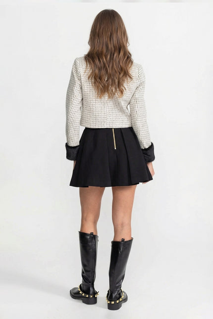 Margaux - Tweed Jacket with Fox Fur Accent