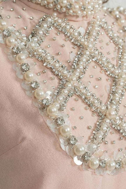 Mia - Embellished High-Neck Mini Dress