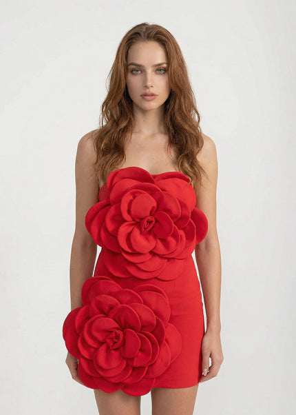 Paloma - Voluminous Floral Design Mini Dress