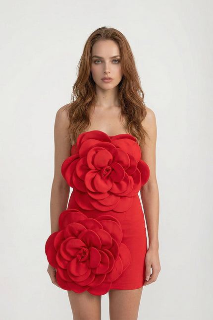 Paloma - Voluminous Floral Design Mini Dress