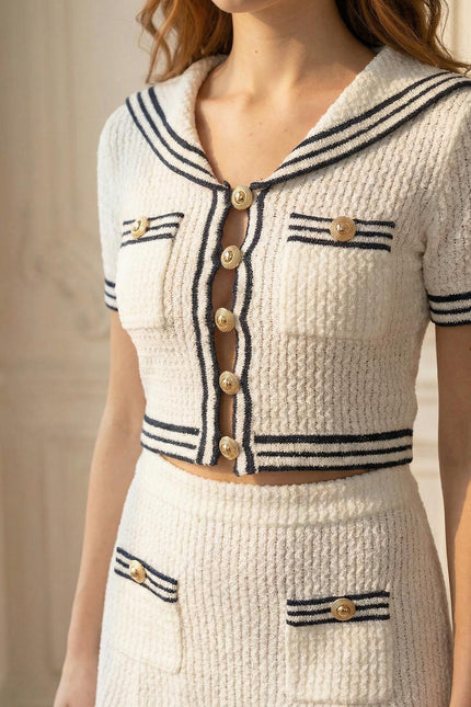 Patricia - Textured Sailor Co-ord Set