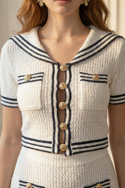 Patricia - Textured Sailor Co-ord Set