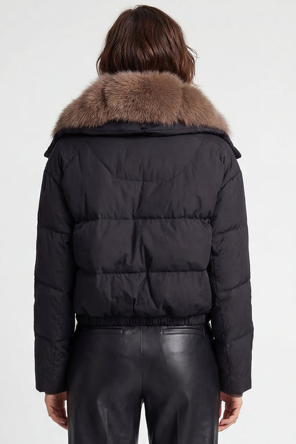 Puffer Jacket with Fox Fur-Lined Hood