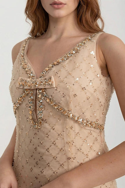 Rosalie - Fitted Mini Dress with Diamond Sequin Detail
