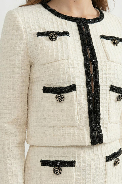 Sandrine - Tweed Co-Ord Set With Black Details