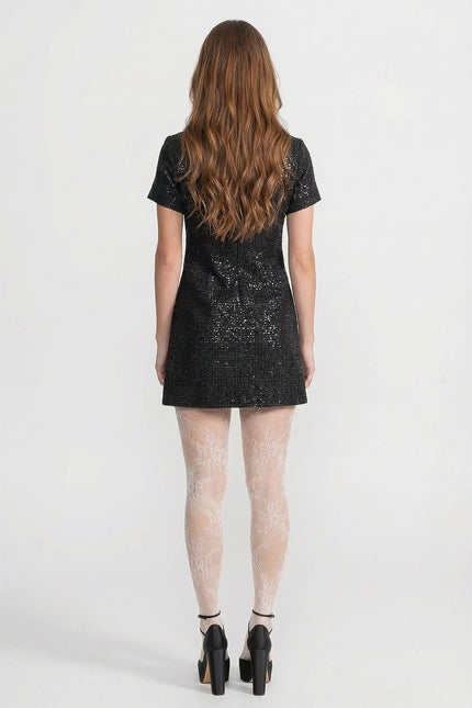 Valeria - Sequin Mini Dress with Crystal Bow Accents