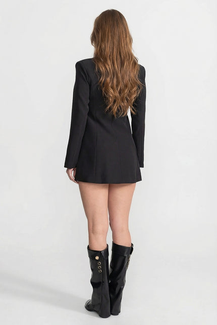 Viola - Crystal Bow Cut-Out Blazer Dress